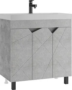 Тумба-умывальник напольный Домино Vector 80 метрополитан грей/бетон серый DV6614T+4627173210188 Тумба-умывальник напольный Домино Vector 80 метрополитан грей/бетон серый DV6614T+4627173210188, 1