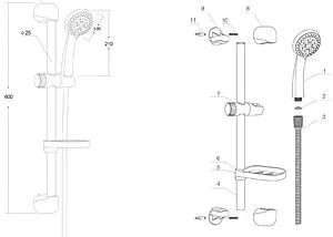 Душевая стойка Osgard Lovelace хром 90705 Душевая стойка Osgard Lovelace хром 90705, 2