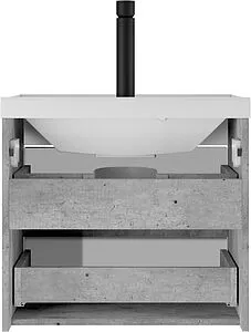 Тумба-умывальник подвесной Домино Loft 60 бетон DL5601T+4670142930044 Тумба-умывальник подвесной Домино Loft 60 бетон DL5601T+4670142930044, 5