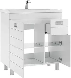 Тумба-умывальник напольный Домино Cube 80 белый DC5004T+4627173210119 Тумба-умывальник напольный Домино Cube 80 белый DC5004T+4627173210119, 4