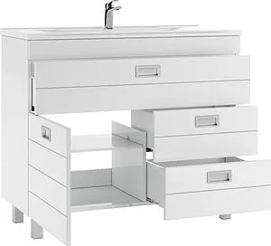 Тумба-умывальник напольный Домино Cube 100 белый DC5001T+4640021065204 Тумба-умывальник напольный Домино Cube 100 белый DC5001T+4640021065204, 4