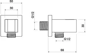 Шланговое подключение с держателем Aquatek чёрный матовый AQ2463MB Шланговое подключение с держателем Aquatek чёрный матовый AQ2463MB, 2
