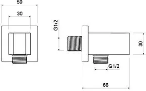 Шланговое подключение с держателем Aquatek хром AQ2463CR Шланговое подключение с держателем Aquatek хром AQ2463CR, 2