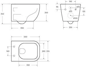Унитаз подвесной безободковый BelBagno Alpina белый BB10100CHR Унитаз подвесной безободковый BelBagno Alpina белый BB10100CHR, 2