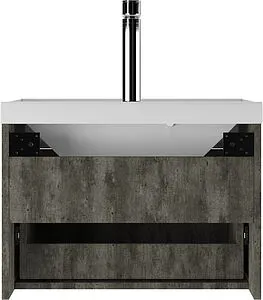 Тумба-умывальник подвесной Айсберг Ева 60 белый/бетон DA5905T+4670142930044 Тумба-умывальник подвесной Айсберг Ева 60 белый/бетон DA5905T+4670142930044, 5