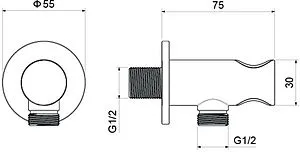 Шланговое подключение с держателем Aquatek хром AQ2464CR Шланговое подключение с держателем Aquatek хром AQ2464CR, 2