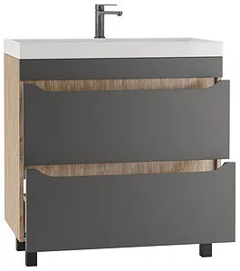 Тумба-умывальник напольная Домино Bruno 80 графит/дуб вотан DBr2904T+4627173210188 Тумба-умывальник напольная Домино Bruno 80 графит/дуб вотан DBr2904T+4627173210188, 4