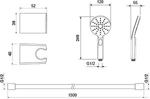 Душевой набор Aquatek Оберон хром AQ2033CR Душевой набор Aquatek Оберон хром AQ2033CR, 2