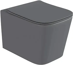 Унитаз подвесной безободковый Hansmann keramik Kvadro Grey серый матовый УНИ0017 Унитаз подвесной безободковый Hansmann keramik Kvadro Grey серый матовый УНИ0017, 1
