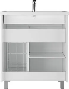 Тумба-умывальник напольная Домино Cube 75 белый DC5003T+4627173210102 Тумба-умывальник напольная Домино Cube 75 белый DC5003T+4627173210102, 5