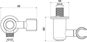 Шланговое подключение с держателем Aquatek Классик золото AQ2462PG Шланговое подключение с держателем Aquatek Классик золото AQ2462PG, 2