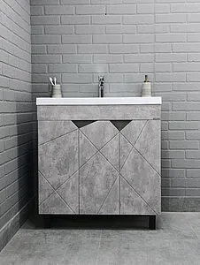 Тумба-умывальник напольная Домино Vector 80 метрополитан грей/бетон серый DV6614T+4627173210188 Тумба-умывальник напольная Домино Vector 80 метрополитан грей/бетон серый DV6614T+4627173210188, 4