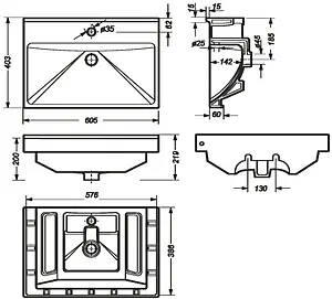 Раковина Sanita Luxe Fest 60 белый WB.FN/Fest/60-C/WHT.G/S1 Раковина Sanita Luxe Fest 60 белый WB.FN/Fest/60-C/WHT.G/S1, 2