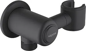 Шланговое подключение с держателем Aquatek Классик чёрный матовый AQ2462MB Шланговое подключение с держателем Aquatek Классик чёрный матовый AQ2462MB, 1