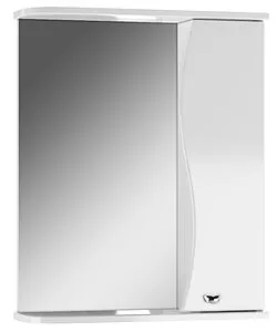 Шкаф-зеркало Айсберг Волна 55 R белый DA1045HZ Шкаф-зеркало Айсберг Волна 55 R белый DA1045HZ, 1