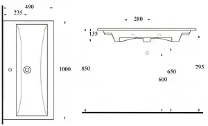Раковина beWash Ontario 100 белый 35011101 Раковина beWash Ontario 100 белый 35011101, 2