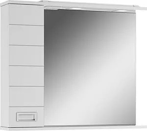 Шкаф-зеркало Домино Cube 80 L белый DC5010HZ Шкаф-зеркало Домино Cube 80 L белый DC5010HZ, 1