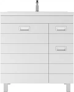 Тумба-умывальник напольный Домино Cube 80 белый DC5004T+4627173210119 Тумба-умывальник напольный Домино Cube 80 белый DC5004T+4627173210119, 3