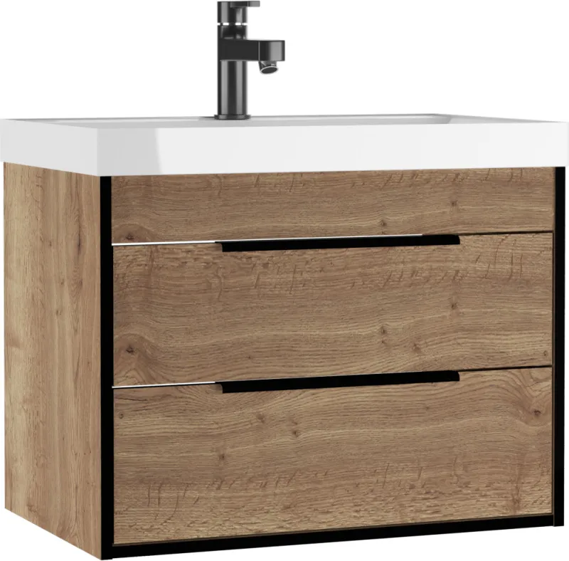 Тумба-умывальник подвесная Домино Alfa 70 дуб галифакс табак DA6104T+4670142930037 Тумба-умывальник подвесная Домино Alfa 70 дуб галифакс табак DA6104T+4670142930037, 1