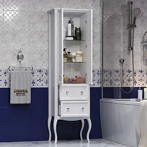 Шкаф-пенал напольный двухстворчатый Opadiris Валери 56 белый матовый 00-00007339 Шкаф-пенал напольный двухстворчатый Opadiris Валери 56 белый матовый 00-00007339, 4