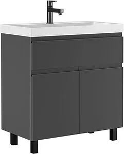 Тумба-умывальник напольный Домино Graffo 80 графит DGr2415T+4670142930020 Тумба-умывальник напольный Домино Graffo 80 графит DGr2415T+4670142930020, 1