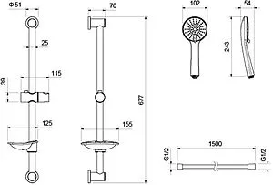 Душевая стойка Aquatek Бетта хром AQ2013CR Душевая стойка Aquatek Бетта хром AQ2013CR, 2