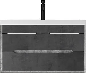 Тумба-умывальник подвесная Домино Loft 90 бетон DL5604T+4670142930013 Тумба-умывальник подвесная Домино Loft 90 бетон DL5604T+4670142930013, 3