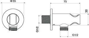 Шланговое подключение с держателем Aquatek чёрный матовый AQ2460MB Шланговое подключение с держателем Aquatek чёрный матовый AQ2460MB, 2