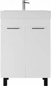 Тумба-умывальник напольный Айсберг Контраст 60 белый DA2709T+4607152361674 Тумба-умывальник напольный Айсберг Контраст 60 белый DA2709T+4607152361674, 3
