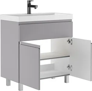 Тумба-умывальник напольная Домино Graffo 80 светло-серый DGr2416T+4670142930020 Тумба-умывальник напольная Домино Graffo 80 светло-серый DGr2416T+4670142930020, 4