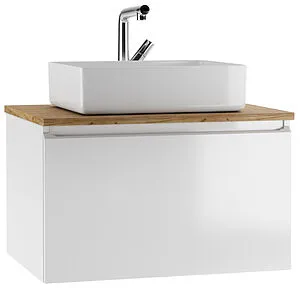 Тумба-умывальник подвесной Домино Senator 70 белый/дуб вотан DS4301T+641945 Тумба-умывальник подвесной Домино Senator 70 белый/дуб вотан DS4301T+641945, 1