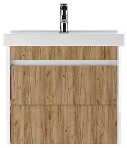 Тумба-умывальник подвесная Домино Uno 60 дуб вотан/белый DU1512T+WB.FN/Fest/60-C/WHT.G/S1 Тумба-умывальник подвесная Домино Uno 60 дуб вотан/белый DU1512T+WB.FN/Fest/60-C/WHT.G/S1, 3