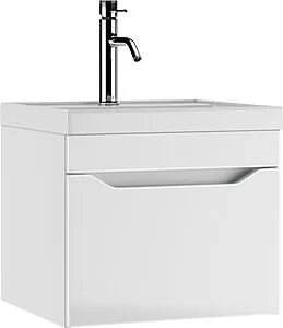 Тумба-умывальник подвесной Айсберг Ева 50 белый DA5912T+4670142930556 Тумба-умывальник подвесной Айсберг Ева 50 белый DA5912T+4670142930556, 1