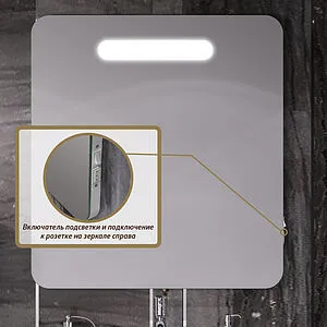 Зеркало с подсветкой Opadiris Арабеско 60 белый Z0000012625 Зеркало с подсветкой Opadiris Арабеско 60 белый Z0000012625, 4