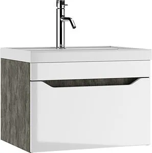 Тумба-умывальник подвесная Айсберг Ева 60 белый/бетон DA5905T+4670142930044 Тумба-умывальник подвесная Айсберг Ева 60 белый/бетон DA5905T+4670142930044, 1