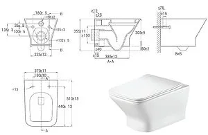 Унитаз подвесной безободковый Hansmann keramik Trio белый УНИ0012 Унитаз подвесной безободковый Hansmann keramik Trio белый УНИ0012, 2
