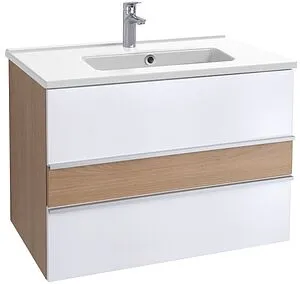 Тумба-умывальник подвесной Jacob Delafon Lucien 80 белый/дуб корбридж EB2057-E76-J5+ Тумба-умывальник подвесной Jacob Delafon Lucien 80 белый/дуб корбридж EB2057-E76-J5+, 1