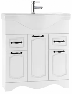 Тумба-умывальник напольный Домино Rich 80 белое дерево DR6003T+4620008198941 Тумба-умывальник напольный Домино Rich 80 белое дерево DR6003T+4620008198941, 1