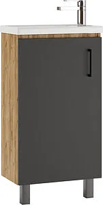 Тумба-умывальник напольный Домино Craft 45 графит/дуб вотан DCr2208T+4640021065907 Тумба-умывальник напольный Домино Craft 45 графит/дуб вотан DCr2208T+4640021065907, 1