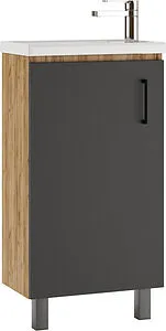 Тумба-умывальник напольная Домино Craft 45 графит/дуб вотан DCr2208T+4640021065907 Тумба-умывальник напольная Домино Craft 45 графит/дуб вотан DCr2208T+4640021065907, 1