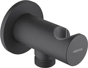 Шланговое подключение с держателем Aquatek чёрный матовый AQ2464MB Шланговое подключение с держателем Aquatek чёрный матовый AQ2464MB, 1