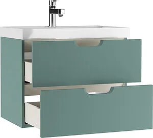 Тумба-умывальник подвесной Домино Dune 70 олива DD2505T+4627173210171 Тумба-умывальник подвесной Домино Dune 70 олива DD2505T+4627173210171, 3