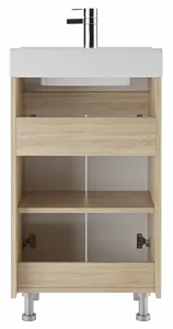 Тумба-умывальник напольный Айсберг Мечта 40 белый/дуб сонома DM2311T+4607152362107 Тумба-умывальник напольный Айсберг Мечта 40 белый/дуб сонома DM2311T+4607152362107, 5