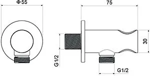 Шланговое подключение с держателем Aquatek чёрный матовый AQ2464MB Шланговое подключение с держателем Aquatek чёрный матовый AQ2464MB, 2