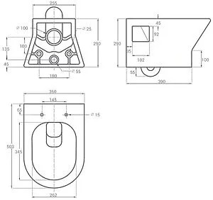 Унитаз подвесной безободковый Hansmann keramik Compact белый УНИ0001 Унитаз подвесной безободковый Hansmann keramik Compact белый УНИ0001, 2