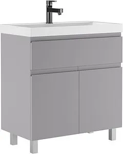 Тумба-умывальник напольная Домино Graffo 80 светло-серый DGr2416T+4670142930020 Тумба-умывальник напольная Домино Graffo 80 светло-серый DGr2416T+4670142930020, 1