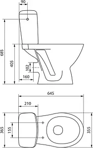 Унитаз-компакт MITO Koral белый S-KO-MI-KOR-3/6-P-w Унитаз-компакт MITO Koral белый S-KO-MI-KOR-3/6-P-w, 2