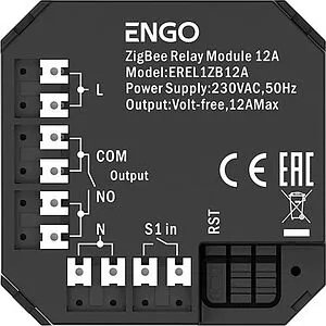 Модульное реле ZigBee 12A ENGO RELAY EREL-12ZB Модульное реле ZigBee 12A ENGO RELAY EREL-12ZB, 1
