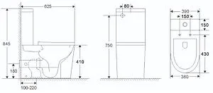 Унитаз-компакт безободковый Terminus Аврора белый 11F62x39W Унитаз-компакт безободковый Terminus Аврора белый 11F62x39W, 2