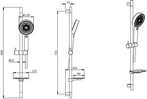 Душевая стойка Aquatek Вега чёрный матовый AQ2031MB Душевая стойка Aquatek Вега чёрный матовый AQ2031MB, 2